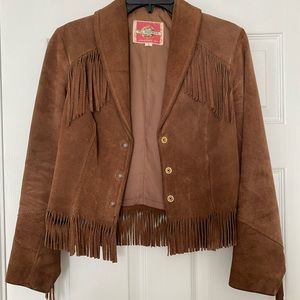 Ms. Pioneer Vintage leather fringe jacket
